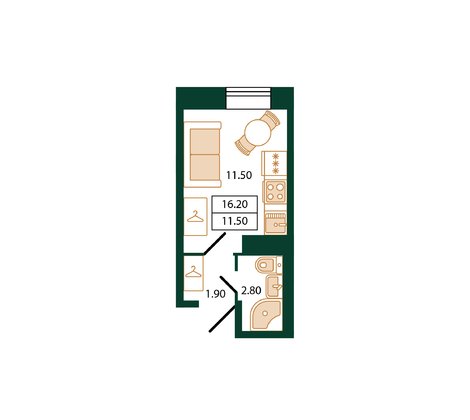 Квартира 16.2 м2